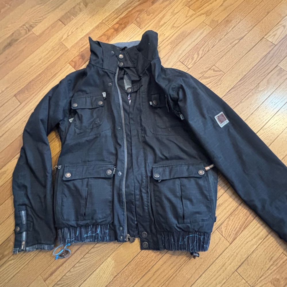 Men's Black Field Jacket with Utility Pockets